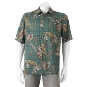 Men's‎ Batik Bay Tropical Casual Button-Down Shirt Size Large